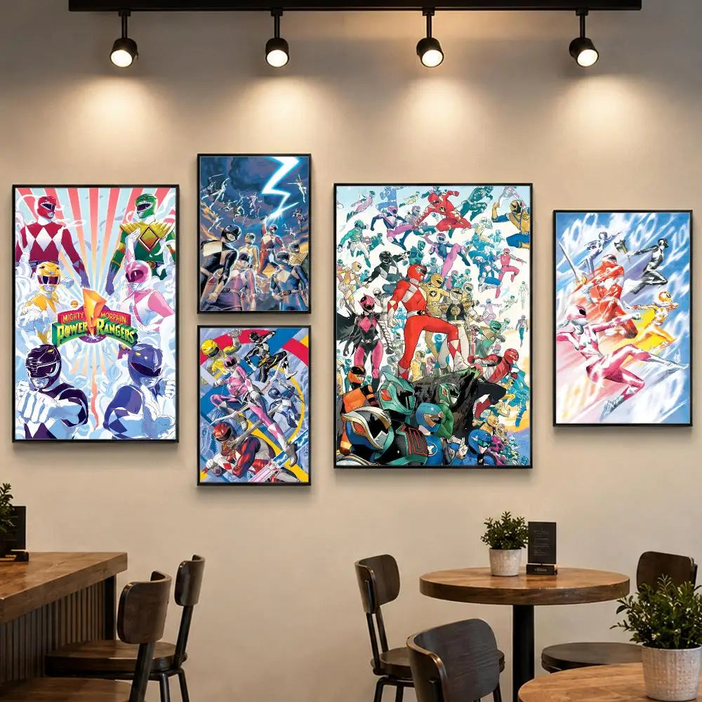 Mighty Morphin Power Rangers Poster PP Paper Decorative Wall Art for Living RoomsBedrooms Bars Cafes Stylish Home Decor Gift