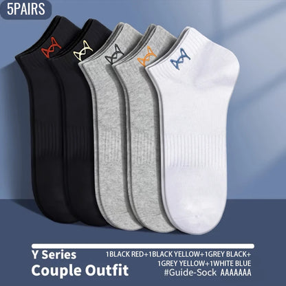 MiiOW Pure Cotton Short Sock Men Sport Non-Slip Invisible Ankle Sock Summer Anti Sweat Deodorant Breathable Business Dress Sock