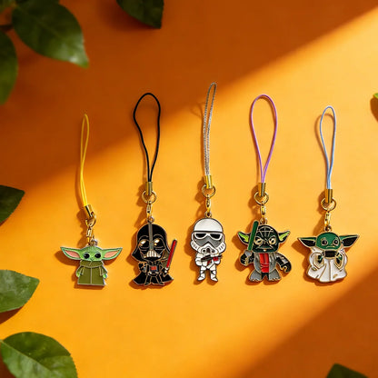 Star Wars 5pcs Phone Chain Lanyard Set - Unisex Stormtrooper Darth Vader Cute Anti-Loss Cellphone Keychain Charm Jewelry Gift