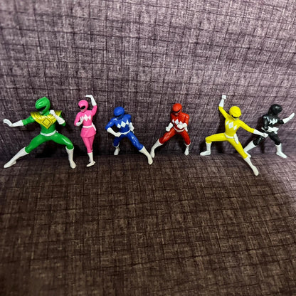 6-Piece Set Hasbro Power Rangers Series Small Size Genuine Model Toy Action Figure
