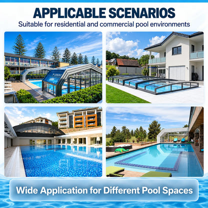 Any Size Custom Aluminum Telescopic Swimming Pool Cover Transparent Retractable Weatherproof Outdoor Backyard Garden Patio Shelt