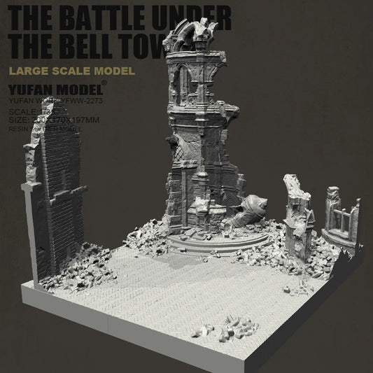 YUFAN MODEL 1/35 resin figure model kits Building ruins scene colorless and self-assembled YFWW-2273