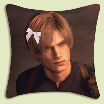 Pillow Covers Cartoon Leon Kennedy Sofa Decorative Home Double-sided Printing Short Plush Cute Cushion Cover