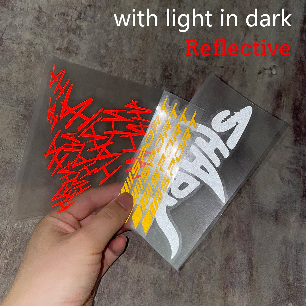 Random 12pcs JDM Racing Sponsor Decals Set Reflective Car Stickers