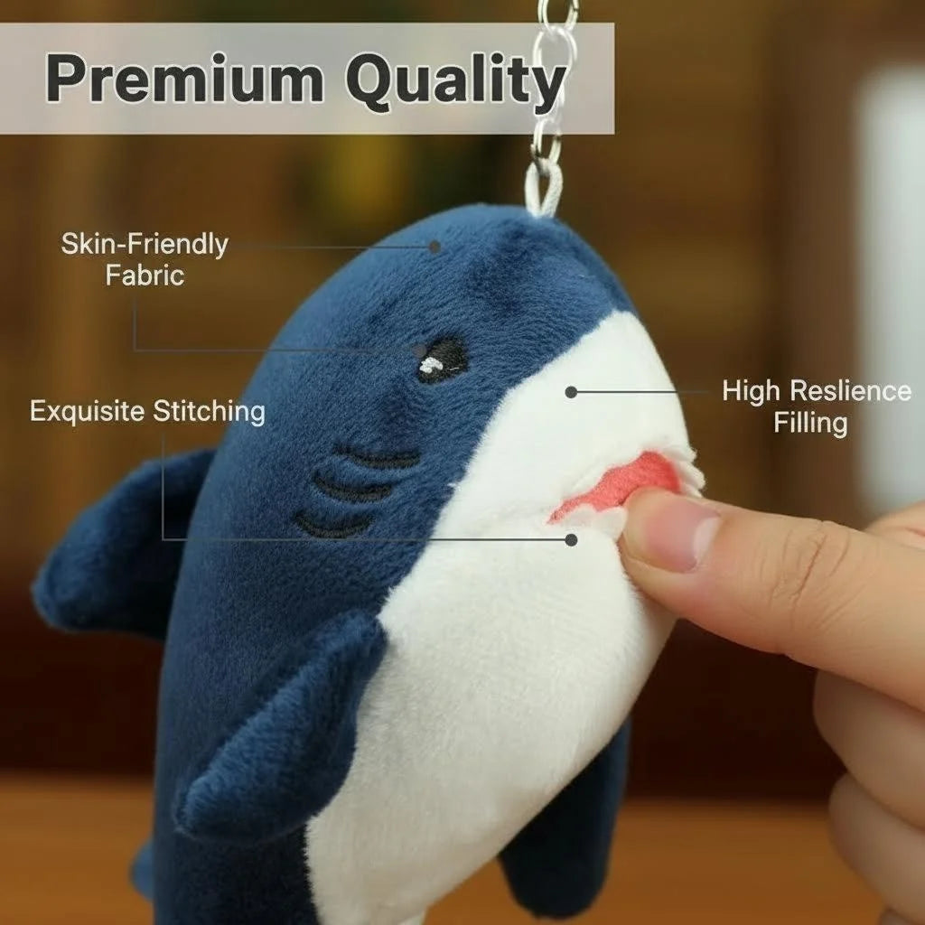 Shark Plush Keychain Blue Grey Purple Mix Kawaii Stuffed Animal Toys Backpack Charm Boys Girls Kids Unique Design Birthday Gifts