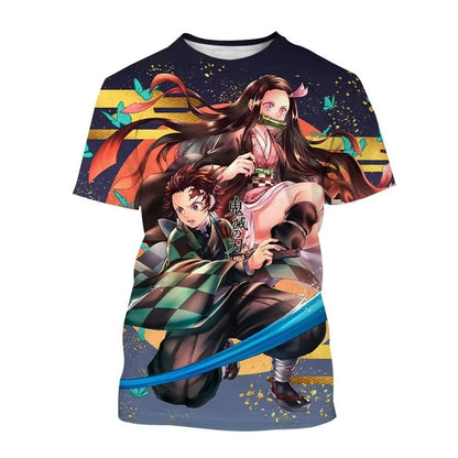 Summer Fashion Anime Demon Slayer 3D Printed T-shirt Neutral Harajuku Style Cool Anime T-shirt