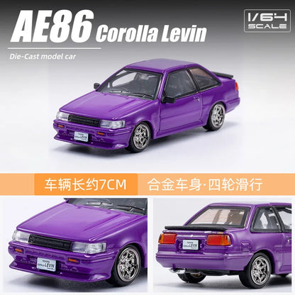 DCT 1/64 AE86 Model Car Classical Vehicle Diecast Toy Collection Car Station Vehicle with Display Box for Adults