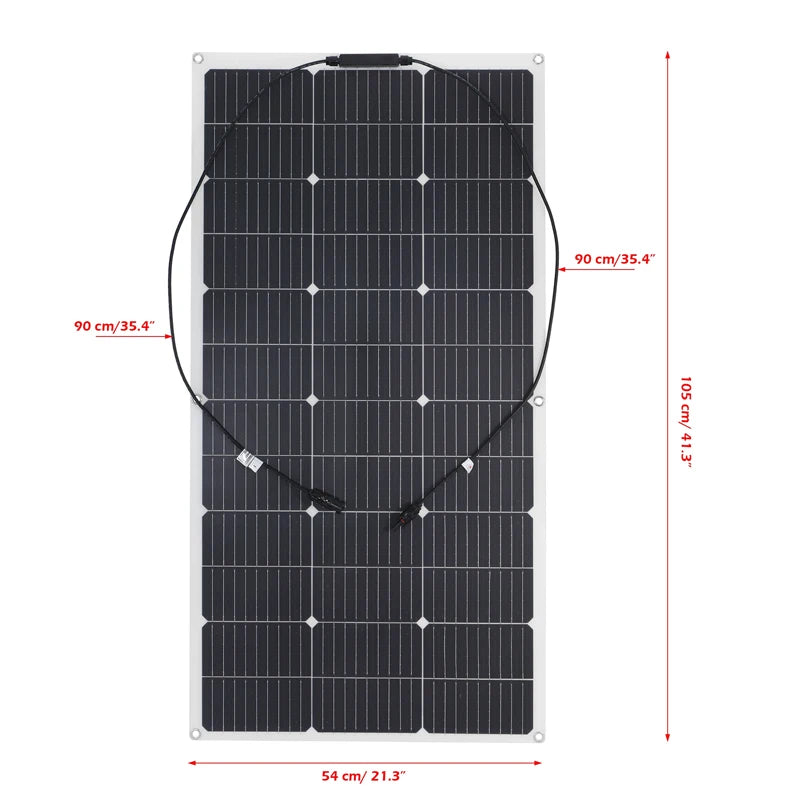 300W 600W Flexible Solar Panel With 60A Solar Regulator Cable For 12V Battery Charger Home Roof Outdoor Camping Car RV Boat