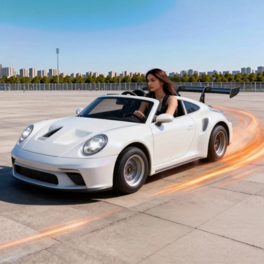 Steel Frame Electric Four-Wheeled Drift Karts with LED Light Customizable Go-Karts Racing Cars Suitable for Outdoor Sports