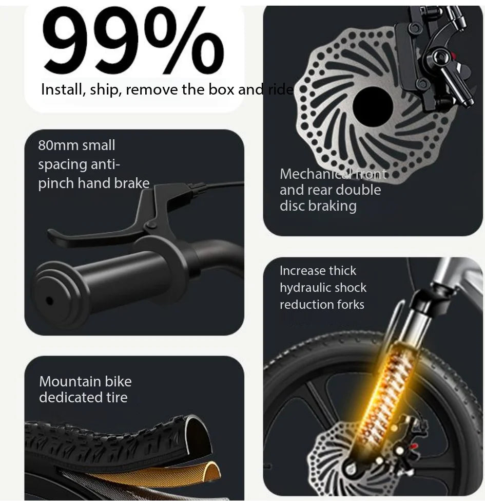 Kids Magnesium Alloy Frame Bicycle Shock Absorbing Dual Disc Brake Lightweight Children Bike for 3-6-8-10 Years Old Boys Girls