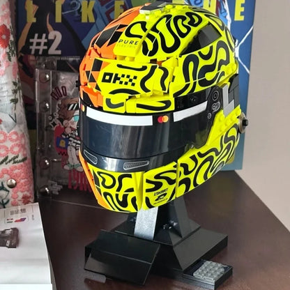 Classic Racing Driver Helmet Home Decor Model 2026 New DIY Building Block Assembly Toys Display Adults Holiday Birthday Presents