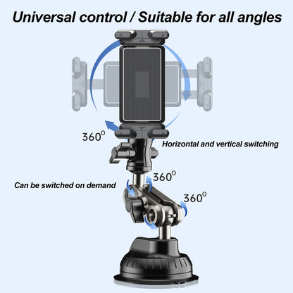 Aluminum Alloy Universal Car Mount, Adjustable Magic Arm for Video Recording and Vlog Shooting, for 4"-15" Phones and Tablet Pads