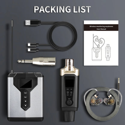Stereo UHF in-ear monitoring wireless system DT1/2/4 transmitter and receiver of live music stage performance studio
