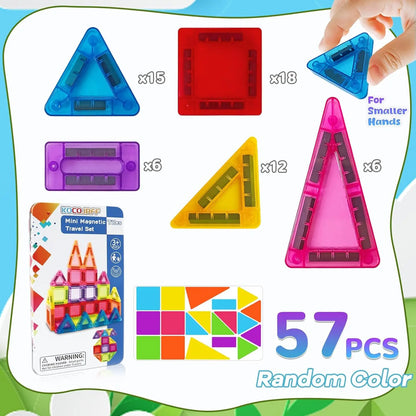 Mini Magnetic Tile Toys, with a Metal Box for Easy Portability, Magnetic Building Blocks That Can Be Played with Anywhere, Convenient Storage, Suitable for Holiday or Birthday Gifts