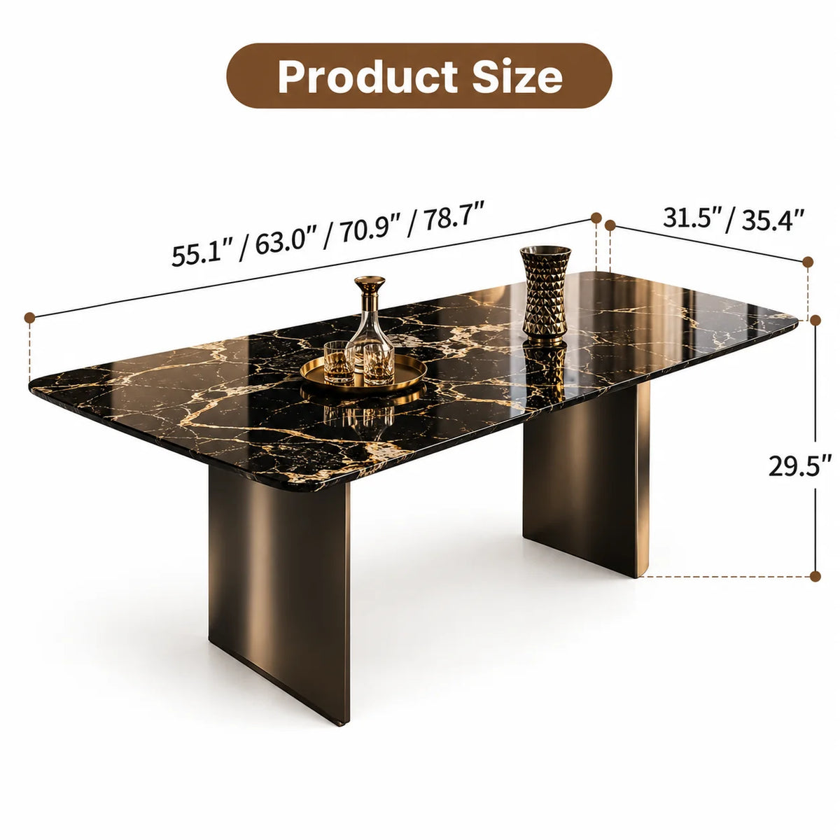Any Size Custom Noble Light Luxury Marble Dining Table Delicate Tabletop Anti Stain Easy Clean High-end Apartment Dining Table