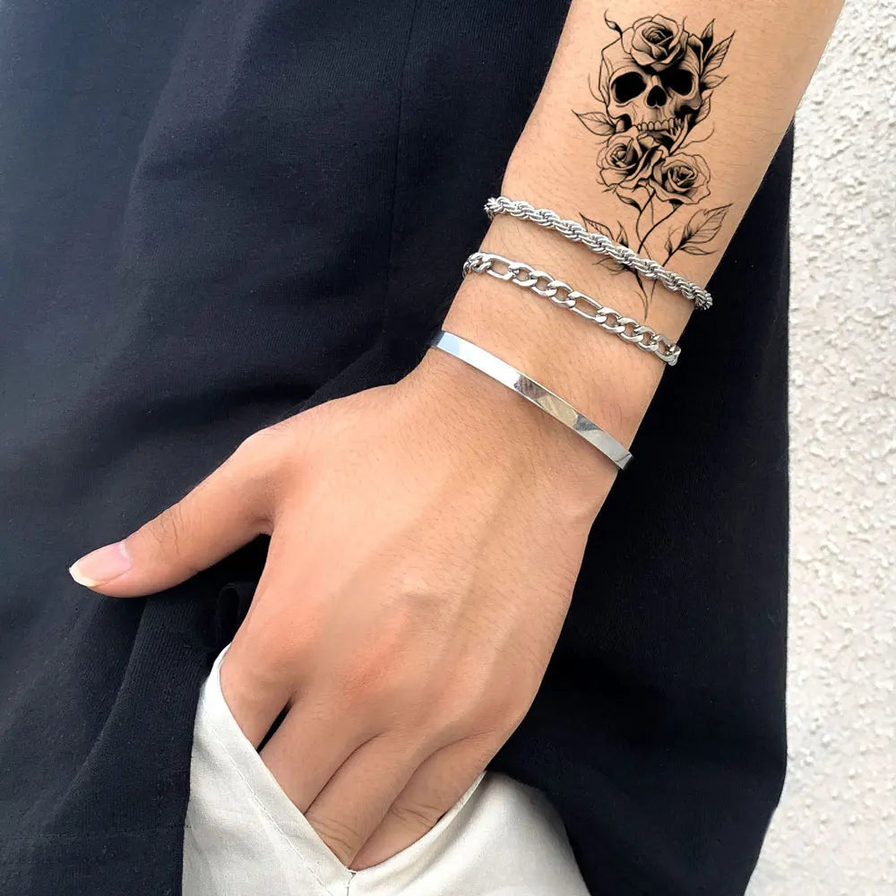 30 Sheets Small Fake Tattoos for Men Women Waterproof Spider Skull Snake Animal Temporary Tattoos for Hand Arm Body Decor