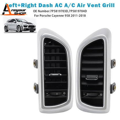 Areyourshop Dash AC A/C Air Vent Grill for Porsche Cayenne 958 2011 2012 2013 2014 2015 2016 2017 2018