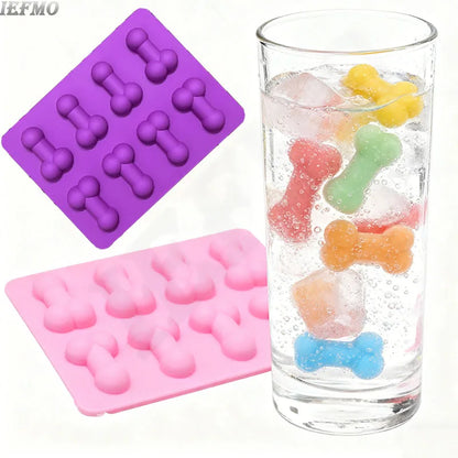 Creative Silicone Ice Mold 8 Grid Ice Cube Tray for Whiskey Cocktail Novelty Food Grade Flexible with Lid Kitchen Tool