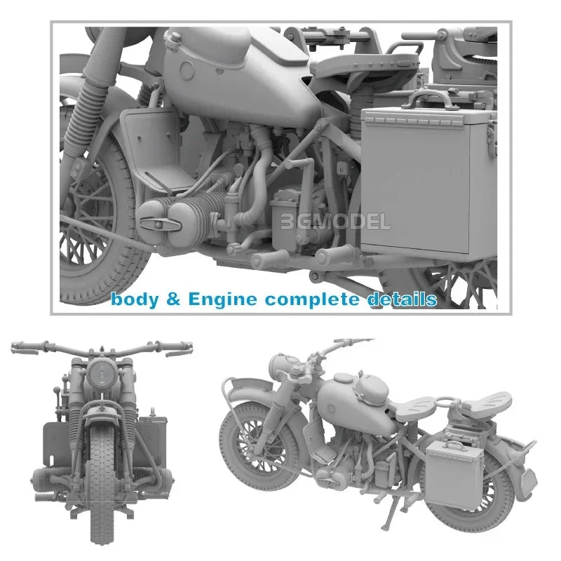 Freedom Assembling Model Kit F16006  R75 military Motorcycle Solo 1/16
