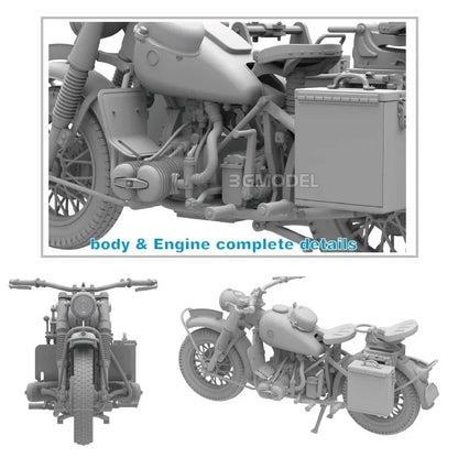 Freedom Assembling Model Kit F16006  R75 military Motorcycle Solo 1/16