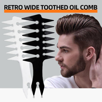 2 Pieces/1 Piece - Men's Retro Double Sided Oil Haircomb - Fishbone Comb Hairdressing Comb Styling Comb - Men's Essential