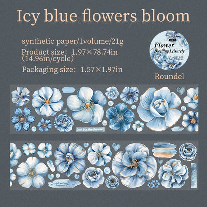 JIANQI 50mm*2m PET Plant Large petals tape Sticker Decorative collage Adhesive Diy Scrapbooking hand made Masking tape