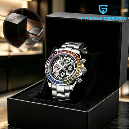 PAGANI DESIGN 2026 New Automatic Mechanical Watch Skeleton Hollow Dial Waterproof Stainless Steel Sport Wristwatch Reloj Hombre