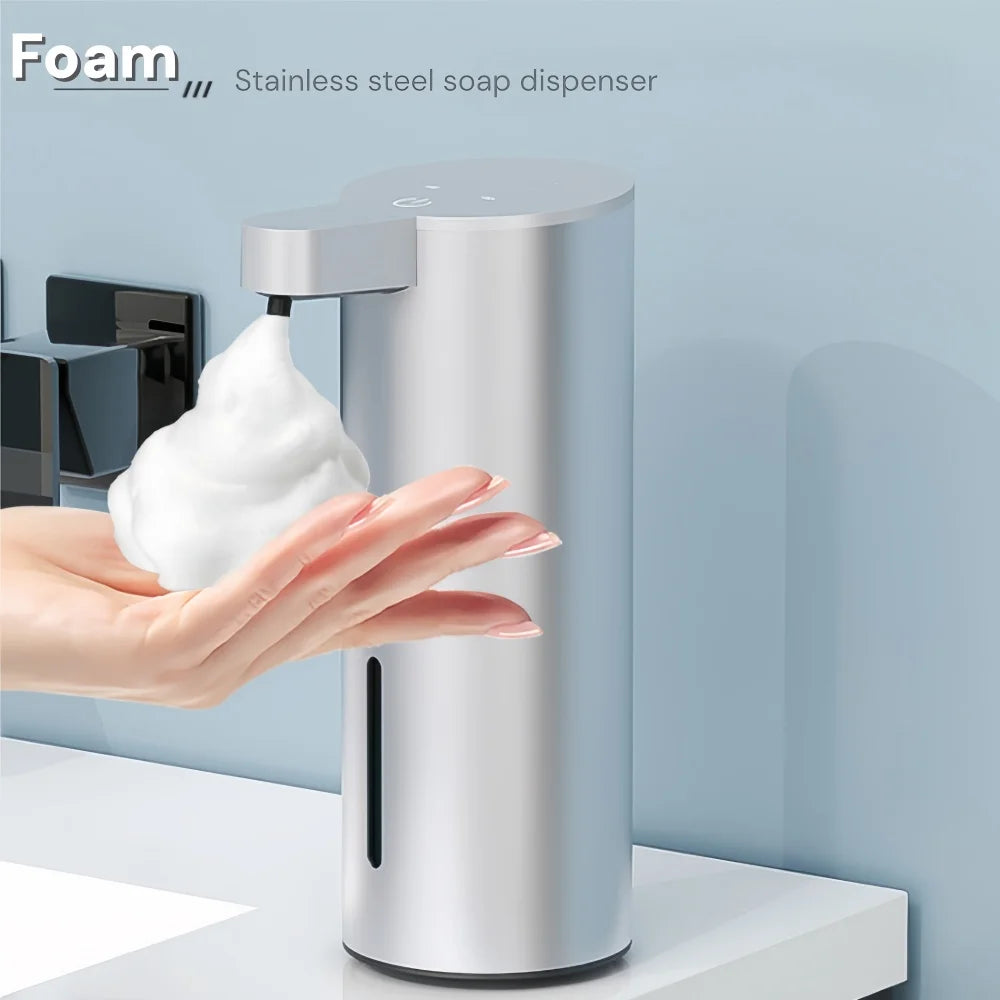 Stainless Steel Automatic Soap Dispenser USB Rechargeable Waterproof Smart Sensor Kitchen/Bathroom Foam/Liquid Soap Dispenser