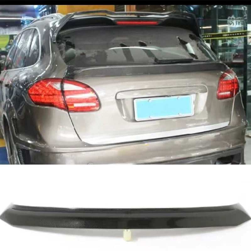 For Porsche Cayenne 958 2011 2012 2013 2014 True Carbon Fiber /FRP Black Middle Wing Rear Wing Luggage Lip Top Spoiler