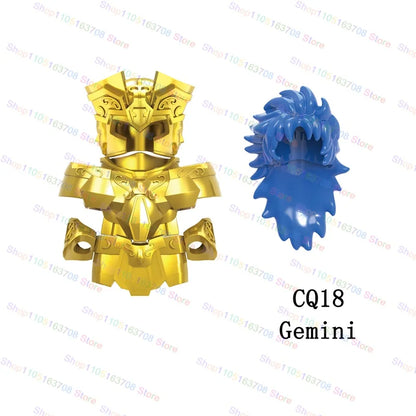 Saint Seiya Japanese Anime Cartoon Bricks Dolls Aiolia Aiolos Model Toys Building Blocks Figures Assembly Toys Gifts CQ11-22