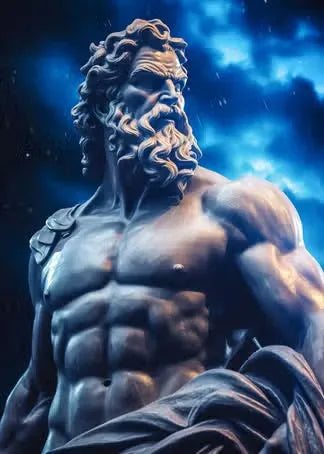 Zeus Sculpture Poster Black and White Greek God Abstract Prints Greek Mythology Canvas Painting Home Living Room Wall Decoration