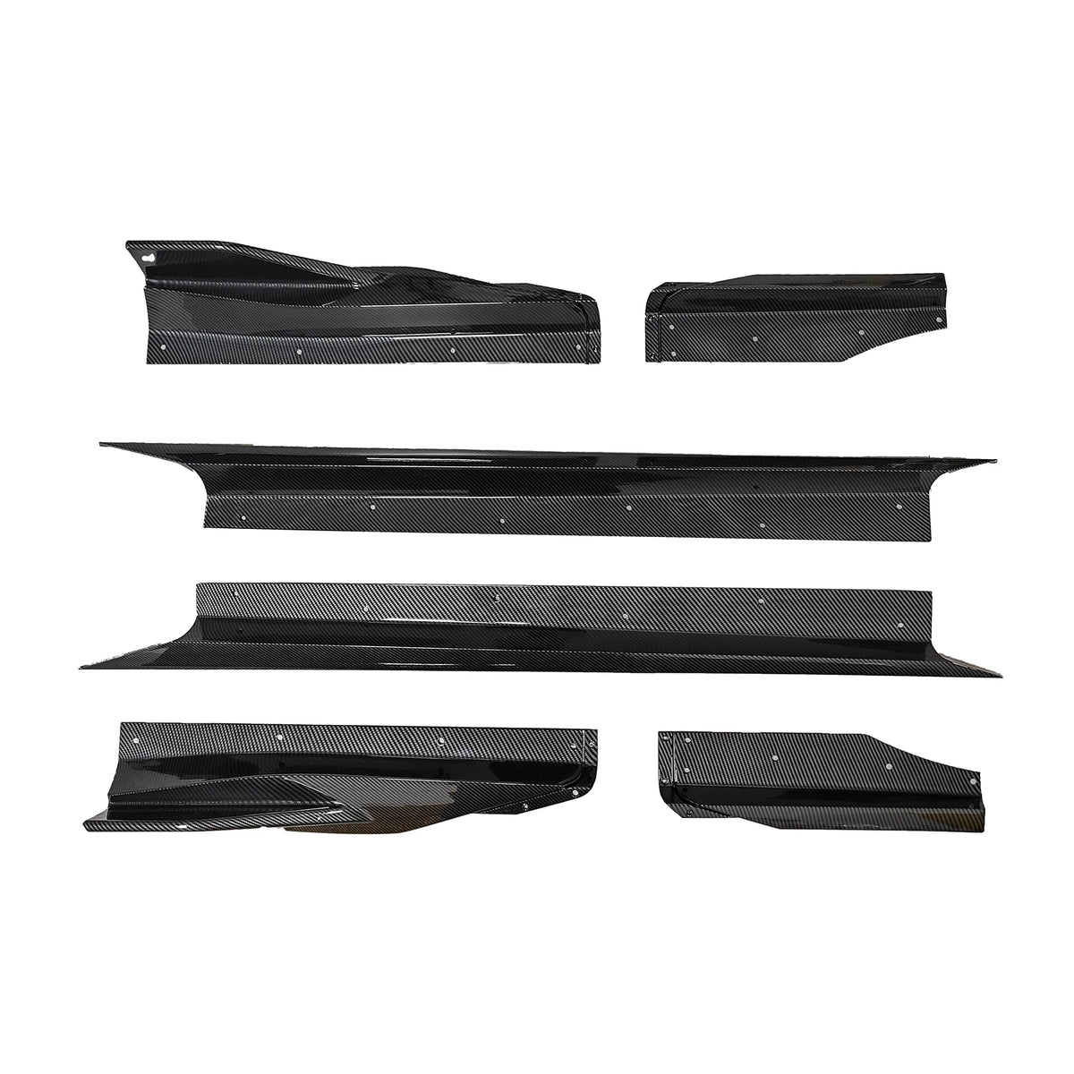 For BMW M2 G87 2023-2025 Side Skirts With Winglet Extension Spoiler Protection Splitters Glossy Black Carbon Fiber Look
