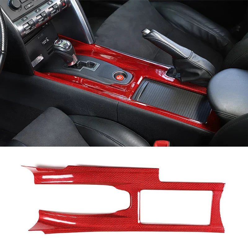 Real Carbon Fiber Car Center Console Gear Shift Panel Frame Trim Cover For Nissan GTR R35 2008-2016 LHD RHD Interior Accessories