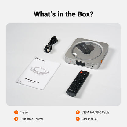 Fosi Audio Merak HiFi CD Player with Remote CS43131 DAC 210MW *2 Headphone Amp Supports USB Ripping USB Drive Input