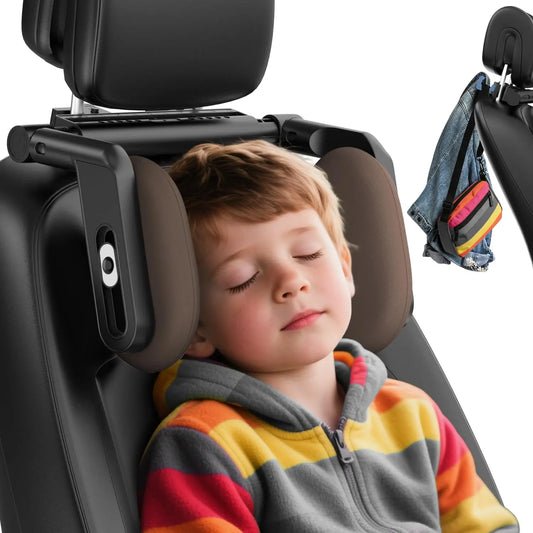 360° Adjustable Memory Foam Car Headrest Pillow Ice-silk Fabric Kids Adult Car Travel Head Neck Support Relieve Fatigue