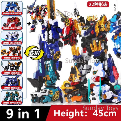 New Miniforce 8 Super Dinoid Transform Combined Mecha Robot Action Figures Toys Mini Force Rex Battle King Deformation Model Toy