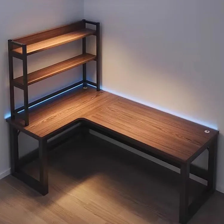 Modern Corner Computer Desk L-shaped Desktop Home E-sports Table Game Desk Bookshelf Bedroom Study Table Office Desk Chair