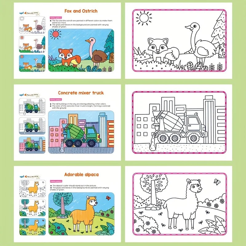 1Pc Animal Coloring Book Beginner Learning Doodle Painting Educational Art Activity Book Creativity Development Coloring Pages