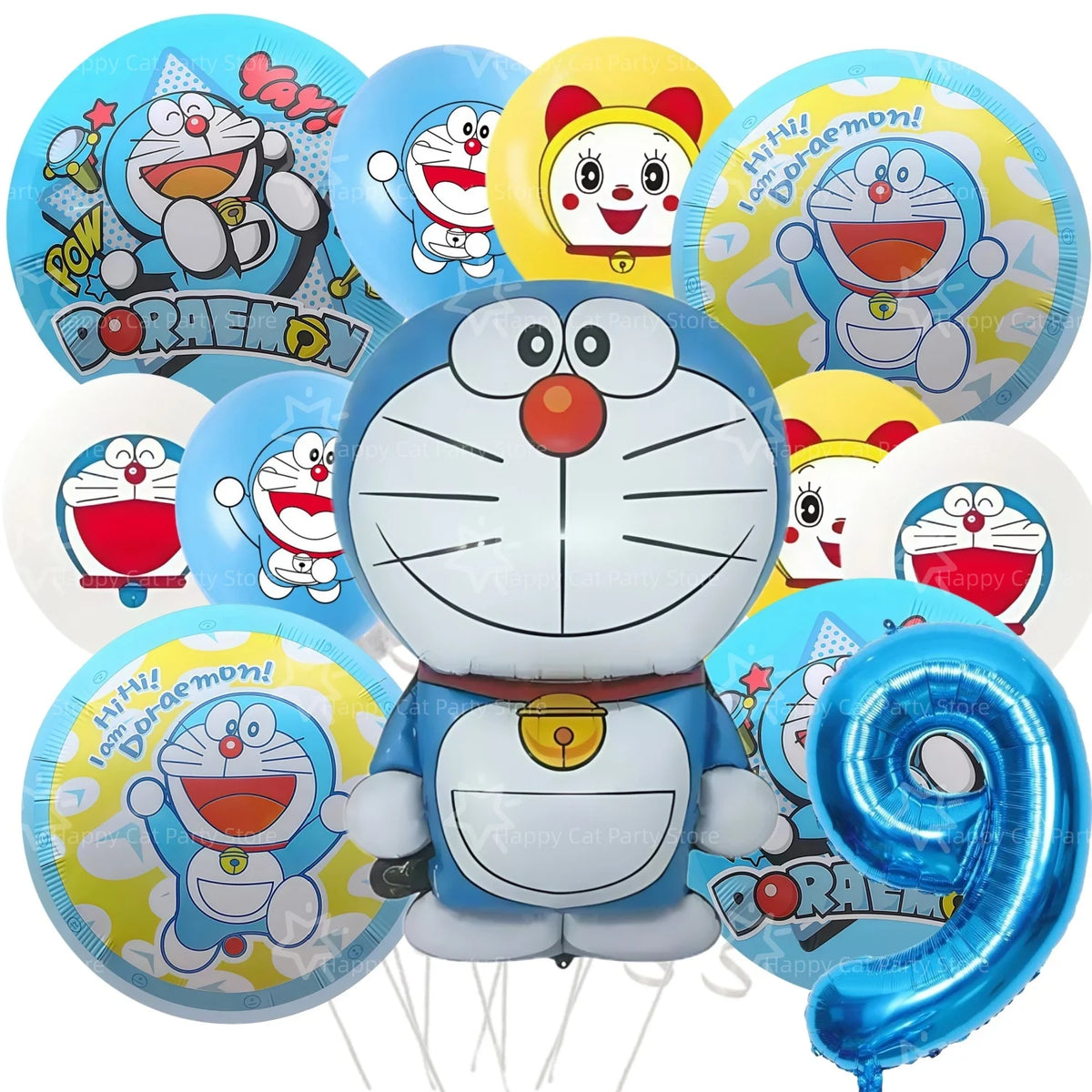 Cartoon Doraemoned Birthday Party Decoration Tableware Cup Plate Tablecloth Napkin Backdrop Cartoon Cat Party Favors Supplies