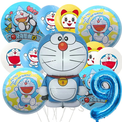 Cartoon Doraemoned Birthday Party Decoration Tableware Cup Plate Tablecloth Napkin Backdrop Cartoon Cat Party Favors Supplies