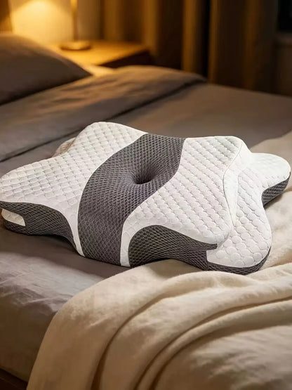Ergonomic Butterfly Memory Neck Pillow 3-Point Support for Head Neck & Shoulders Removable Washable Cover Ideal for Comfort And