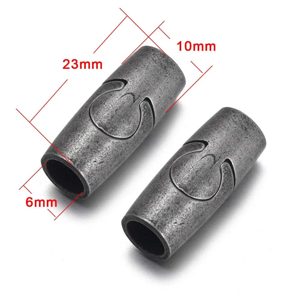 Stainless Steel Magnetic Clasp Hole 6mm 8mm Leather Cord Clasps Magnet Lace Buckle DIY Jewelry Making Bracelet Supplies