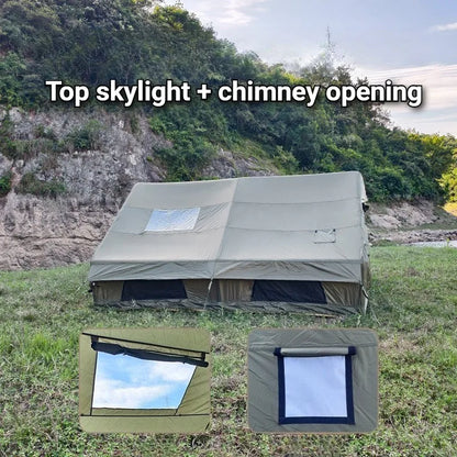 Family Spacious Camping Tents Outdoor Thickened Rainproof Overnight Inflatable Tent Sunshade Windproof Camping Supplies