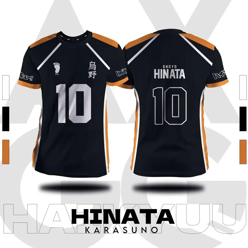 Haikyuu Fukurodani Hinata Cartoon Anime Cosplay Men Jersey Summer Short Sleeve Children Tee Top 2025 New Fashion