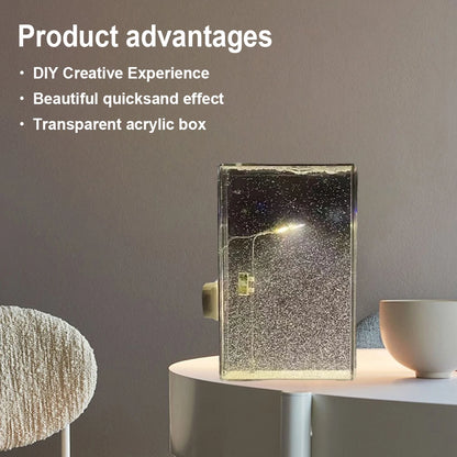 1PC Handmade DIY Material Package Desktop Decor Flowing Small Night Light Snow Scene Street Light Snowy Night Snow Simulation