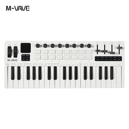 M-VAVE SMK-37 Pro Keyboard 37 Key MIDI Controller With Built-in Synth Engine 8 Knobs + 16 RGB Pads 37 Key MIDI Controller