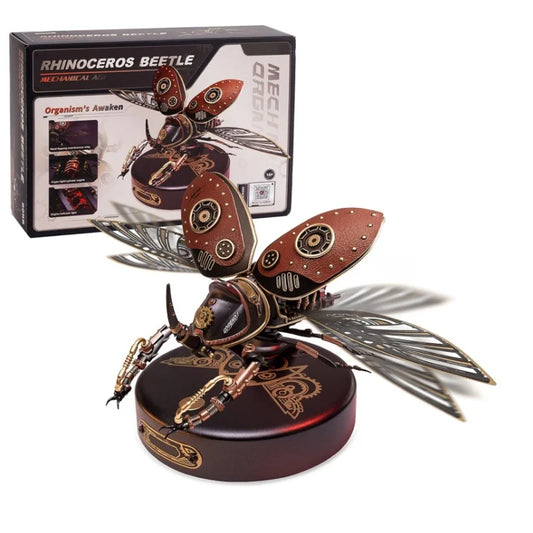 ROKR Rhinoceros Beetle Model Building Kits Mechanical 3D Puzzles Games Birthday Easy Assembly Mechanical Design Toys