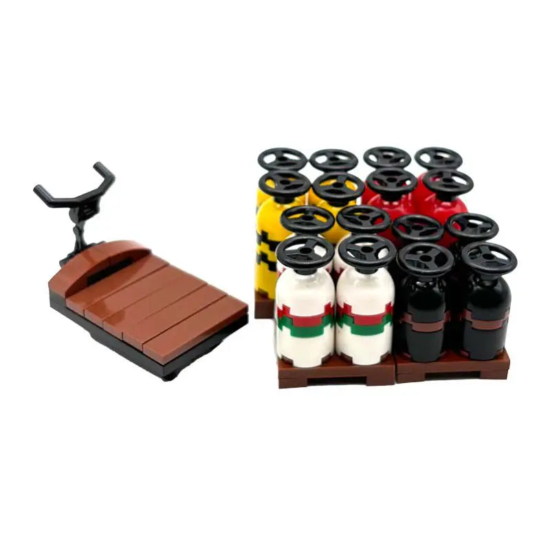 MOC Fuel Gas Tank Building Blocks Kit Wine Barrels Goods Container Forklift Bricks Toys Boys Gift