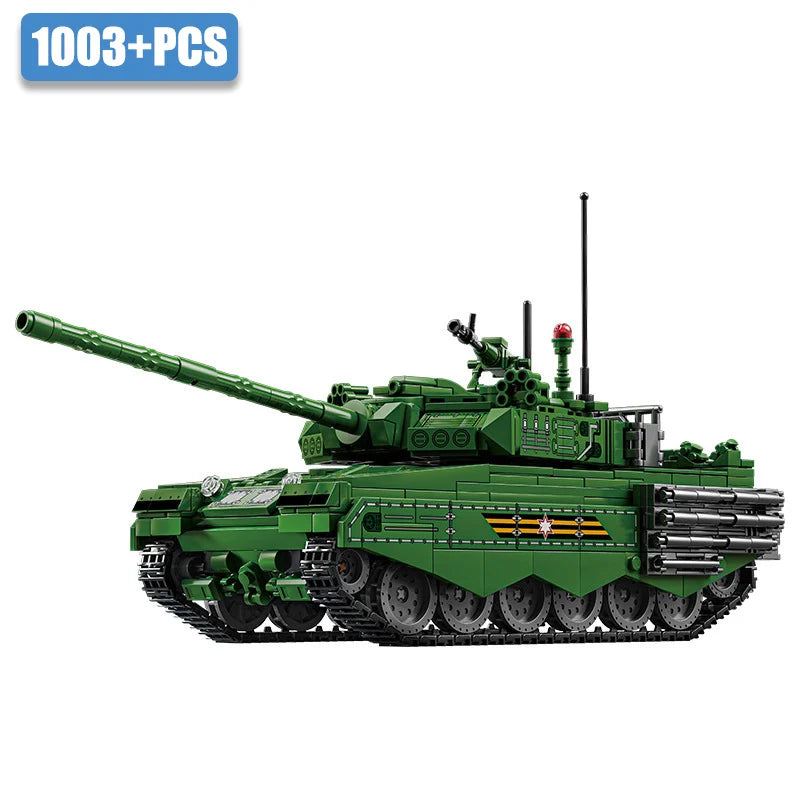Military WW2 MOC Leopard 2A7 Army Main Battle Tank Soldiers Building Blocks Bricks M1 T90M Tank Set For Gifts