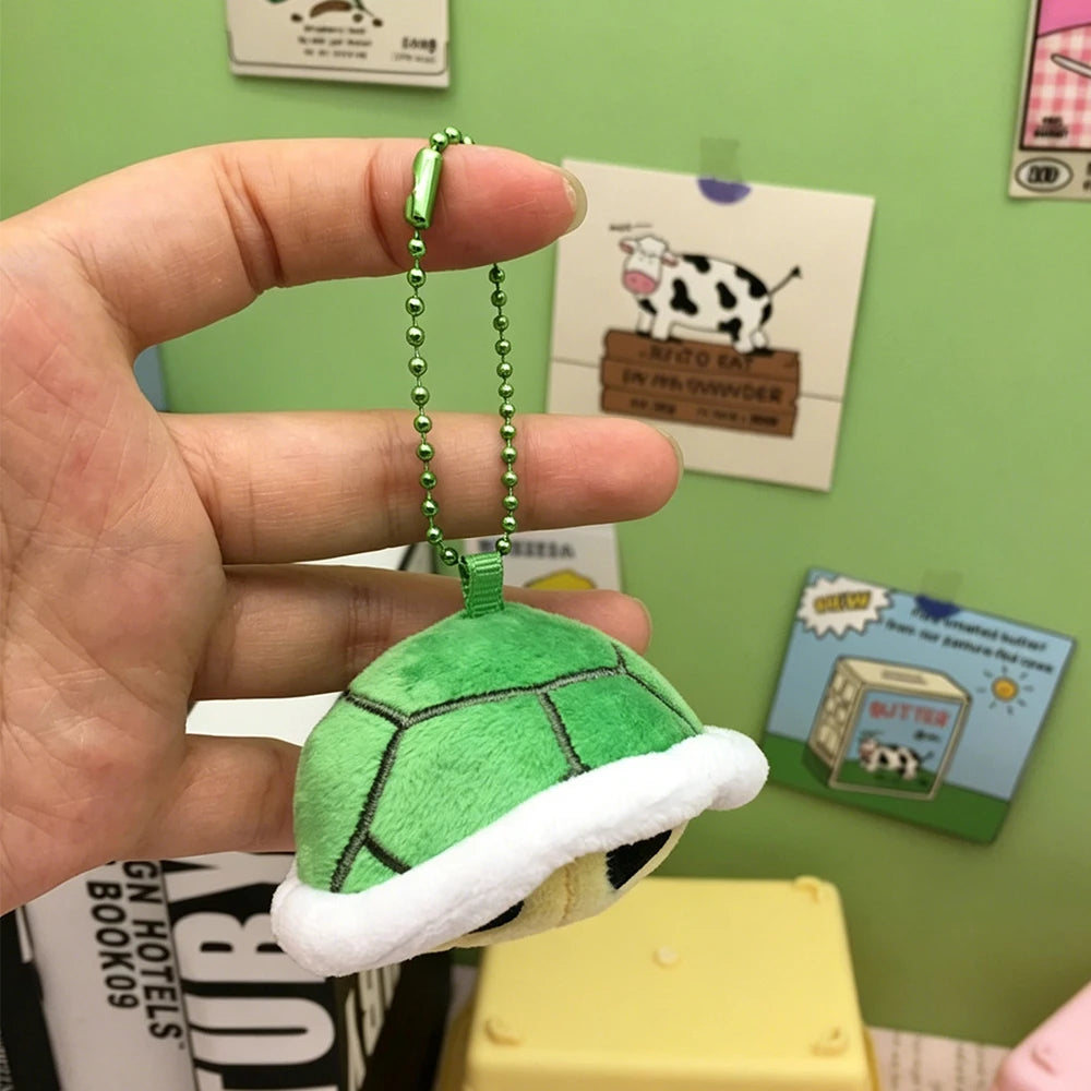 4inch=9cm Animation Red Green Keychain Super Bros Cap Keychain Game Peripheral Cute Turtle Doll Pendant Cosplay Accessories Gift